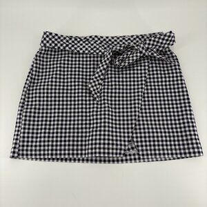 Crown & Ivy‎ Wrap Skort Gingham Checker Patterned Black & White Size 10